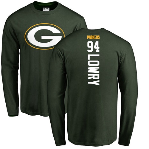 Men Green Bay Packers Green #94 Lowry Dean Backer Nike NFL Long Sleeve T Shirt->nfl t-shirts->Sports Accessory